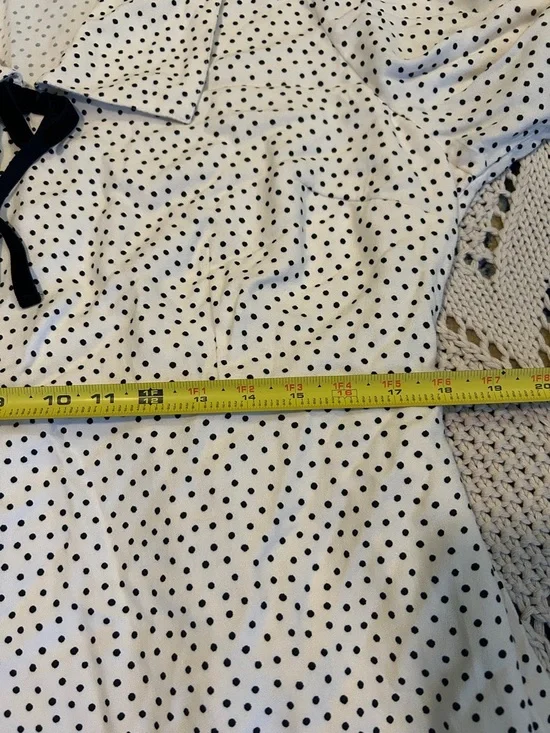 Old Navy Creme de La Creme Tie Neck Polka Dot Dress Sz XL NWT - Picture 9 of 13